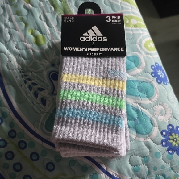 Adidas Women's Performance Aeroready 3 Pair Crew Socks - Picture 1 of 3